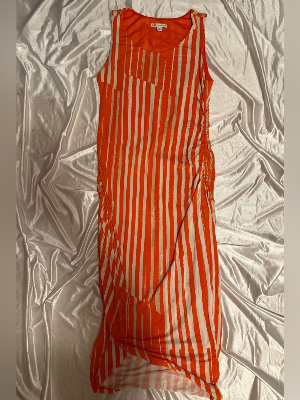 Cato Orange and White Striped Tank Dress